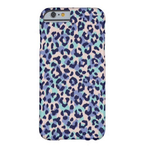 Chic colorful blue beige cheetah print monogram barely there iPhone 6 case