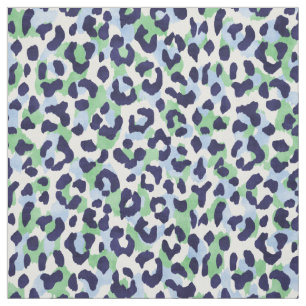 Chic colorful blue green cheetah print pattern fabric