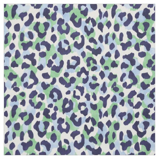 Chic colorful blue green cheetah print pattern fabric