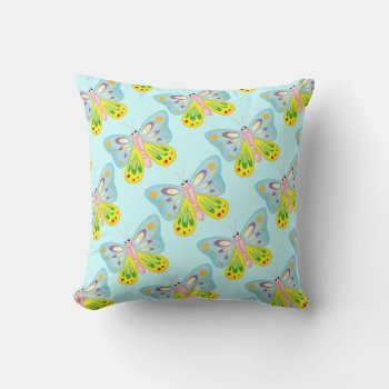 Chic Colorful Butterfly Accent Pillow by Hannahscloset at Zazzle
