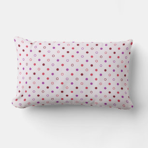 Chic colorful coral purple polka dots pattern lumbar pillow