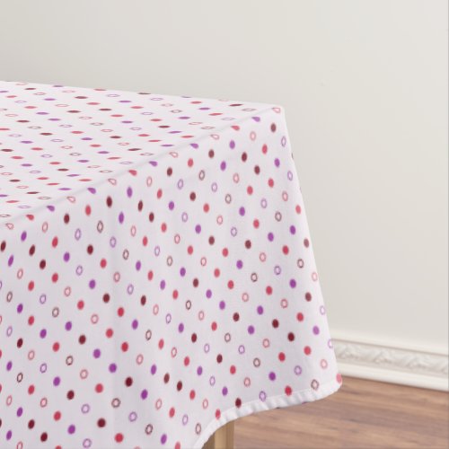 Chic colorful coral purple polka dots pattern tablecloth