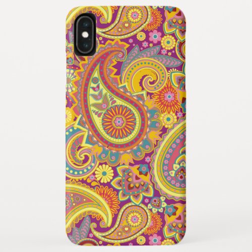Chic Colorful Floral Paisley Girly Pattern iPhone XS Max Case