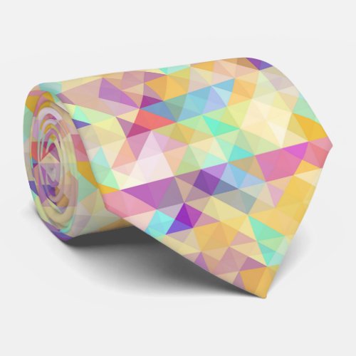 Chic Colorful Funky Retro Triangles Mosaic Pattern Tie