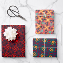 Chic Colorful Geometric Cross Rectangle Pattern