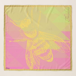 Chic Colorful Gold Bee Scarf