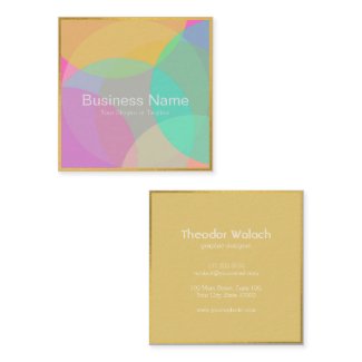 Chic Colorful Gold Professional Square Business Card