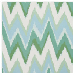 Chic colorful green ikat tribal chevron pattern fabric