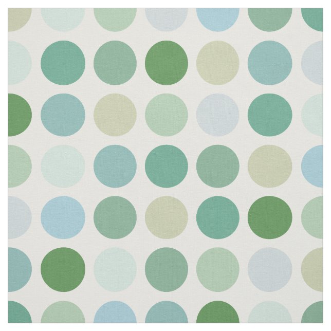 Chic colorful green polka dots pattern monogram fabric (Swatch)