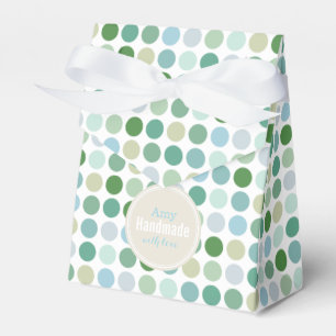 Chic colorful green polka dots pattern monogram favor boxes