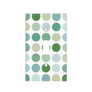 Chic colorful green polka dots pattern monogram light switch cover