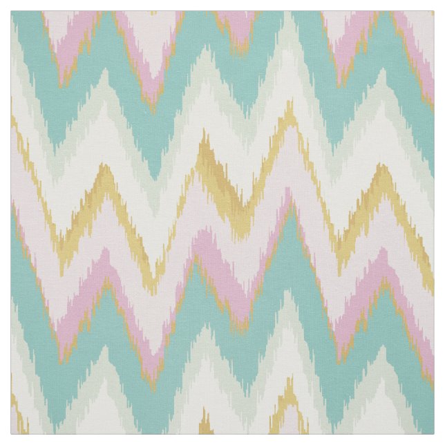 Chic colorful ikat tribal chevron pattern fabric (Swatch)
