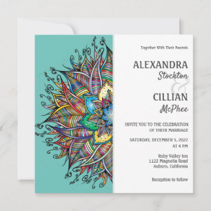 Chic Colorful Mandala Wedding Invitation