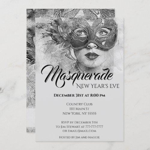 Chic Colorful Masquerade Party Invitation