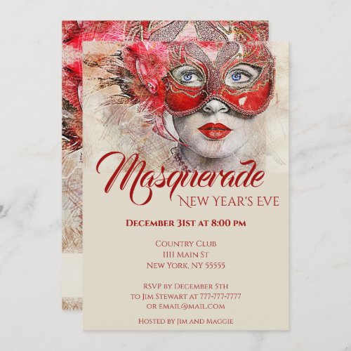 Chic Colorful Masquerade Party Invitation
