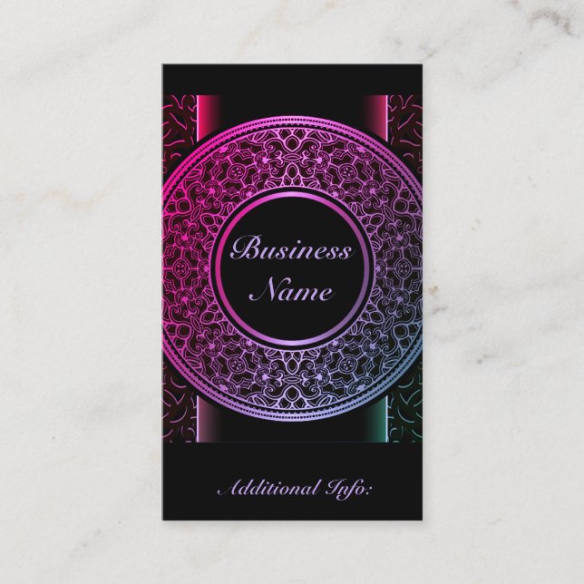 Chic Colorful Medallion Business Card 2 (Front)