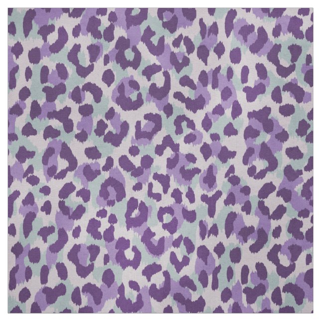 Chic colorful mint purple cheetah print pattern fabric (Swatch)