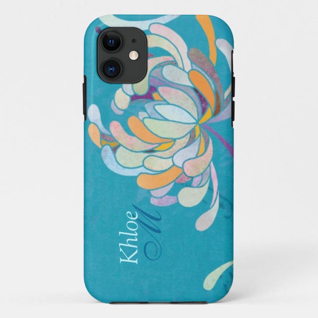 Chic Colorful Mum Floral Monogram iPhone 5 Cases (Back)