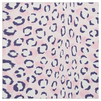Chic Colorful Navy Blue Pink Cheetah Print Pattern Fabric by TintAndBeyond at Zazzle