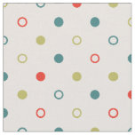 Chic colorful orange teal green polka dots pattern fabric