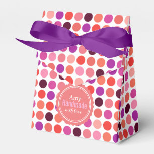 Chic colorful polka dots pattern monogram favor boxes