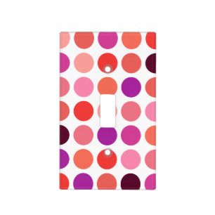 Chic colorful polka dots pattern monogram light switch cover