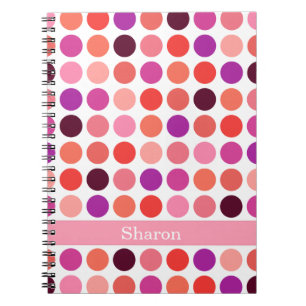Chic colorful polka dots pattern monogram notebook