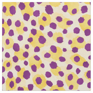 Chic colorful purple yellow cheetah print fabric