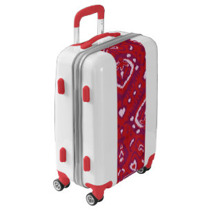 Chic colorful red and purple ikat tribal patterns luggage