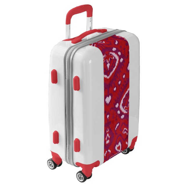 Chic colorful red and purple ikat tribal patterns luggage (Rotated Left)