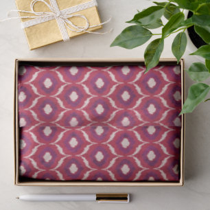 Chic colorful red and purple ikat tribal patterns tissue paper