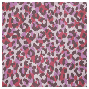 Chic colorful red purple cheetah print pattern fabric
