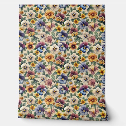 Chic colorful violets flowers purple floral wallpaper 