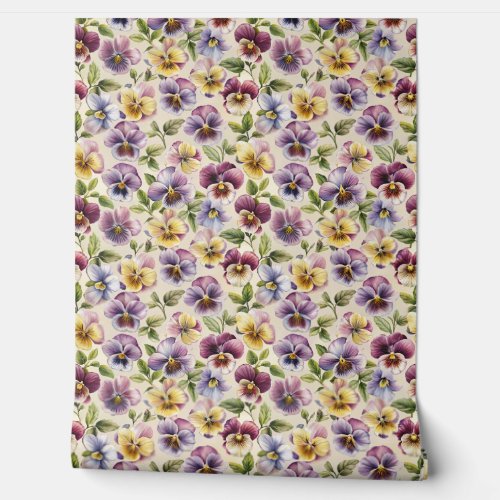 Chic colorful violets flowers purple floral wallpaper 