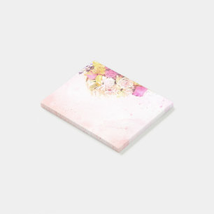 Chic Colorful Watercolor Flowers Botanical Wedding Post-it Notes