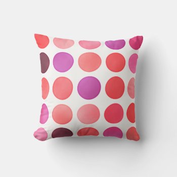 Chic Colorful Watercolor Polka Dots Pattern Throw Pillow by TintAndBeyond at Zazzle