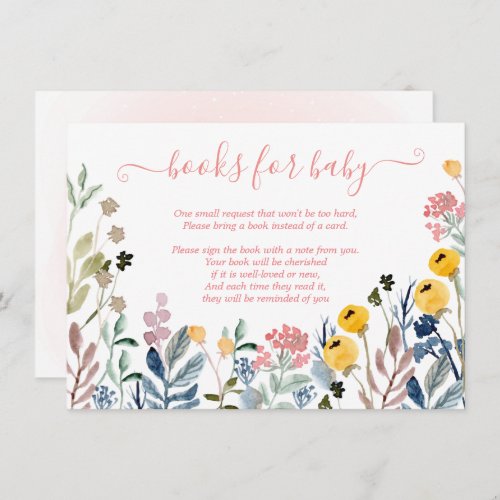 Chic Colorful Watercolor Wildflower Meadow Enclosure Card