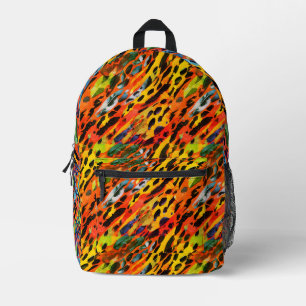 Chic Colorful Wild Animal Print Rainbow Painted Printed Backpack