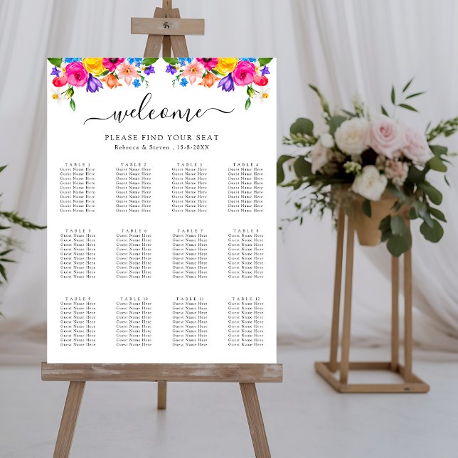 Chic colorful wildflowers wedding seating chart (Creator Uploaded)