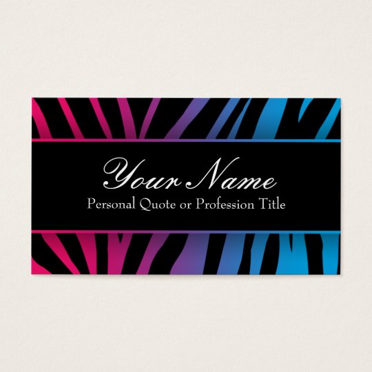 Chic Colorful Zebra Stripes Business Cards