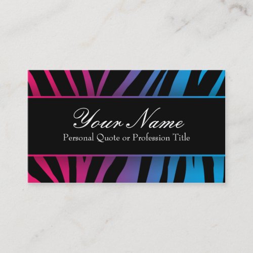Chic Colorful Zebra Stripes Business Cards