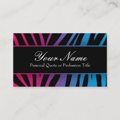 Customizable Chic Colorful Zebra Stripes Business Cards
