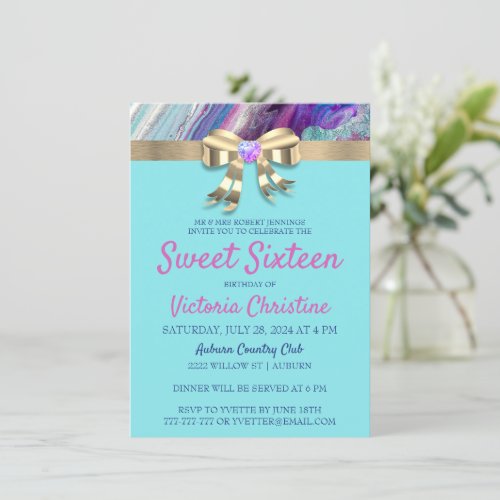 Chic Colors Birthday Invitation