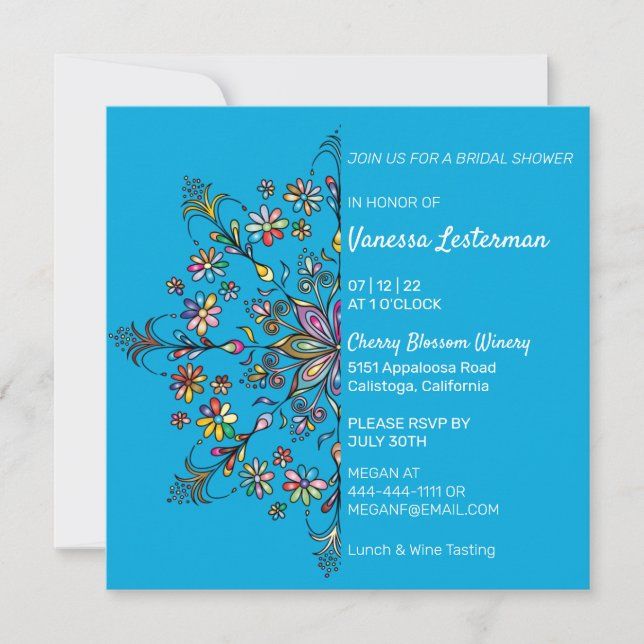 Chic Colors Mandala Bridal Shower Invitation (Front)
