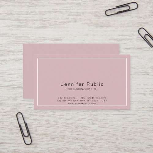 Chic Colors Plain Professional Elegant Modern Business Card