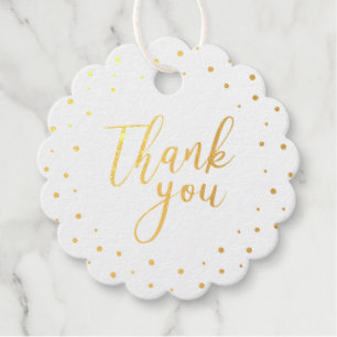 Chic Confetti Gold Foil Birthday Party Thank you Favor Tags