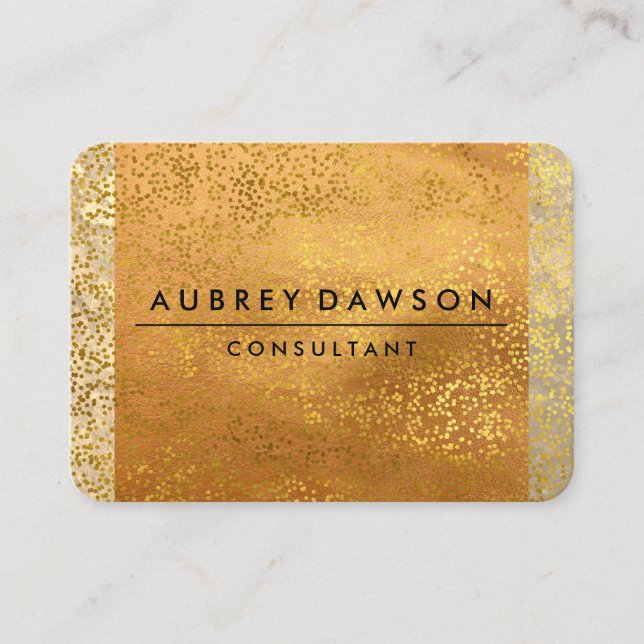 Chic Confetti Gold Two Tone Business Card (Front)