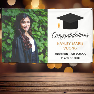 Chic Congratulations Graduate Photo 2026 Party Banner