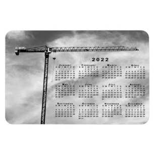 Chic Construction Crane Photo 2022 Calendar Magnet