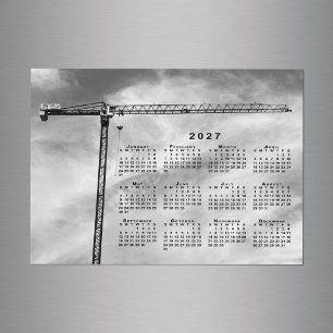 Chic Construction Crane Photo 2027 Calendar Magnet